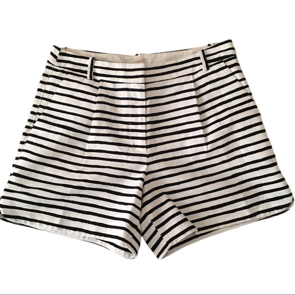 J. Crew Black & White Striped Shorts Size 6